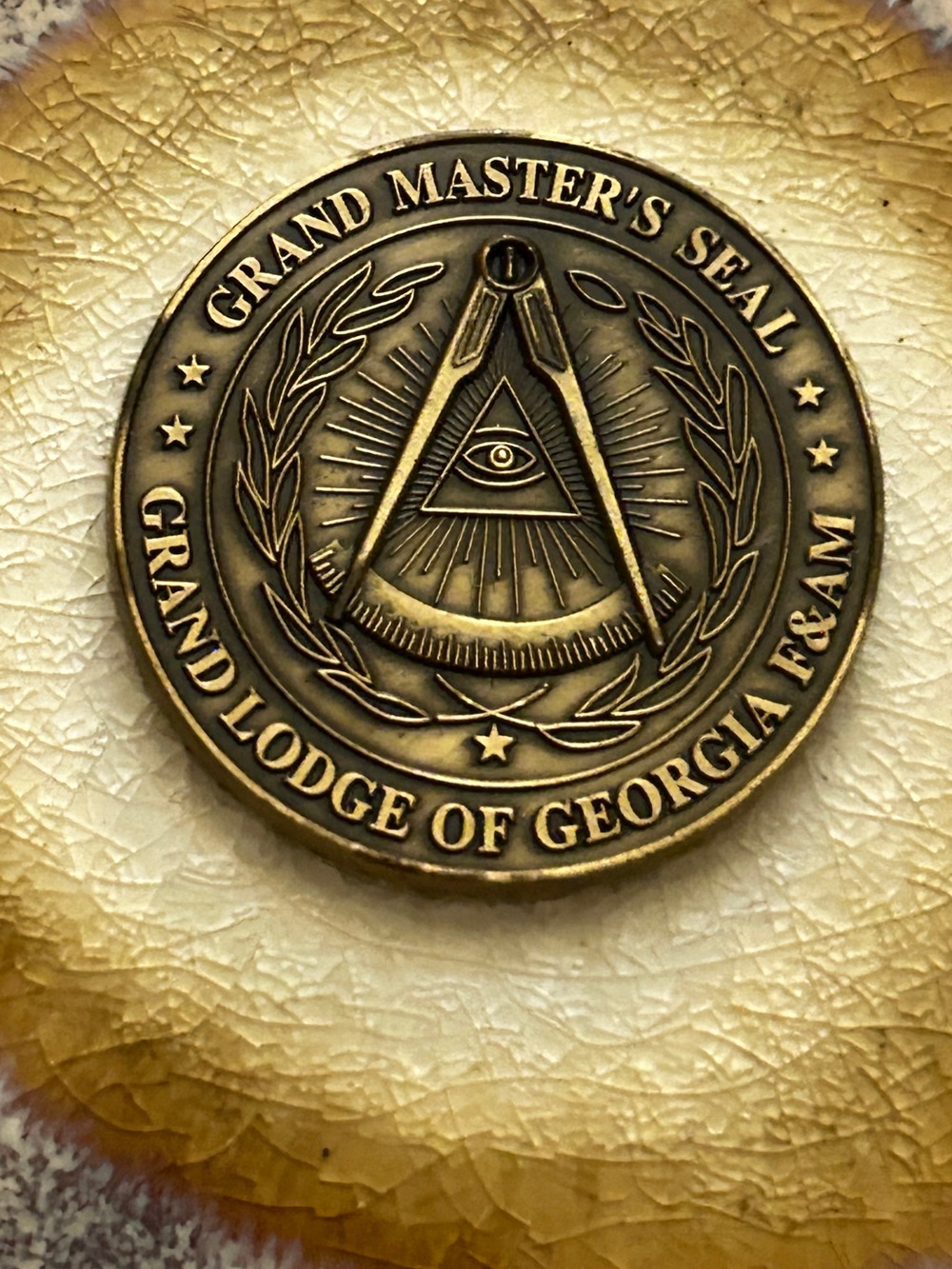 Georgia 2014 Grand Master's Seal Challenge Coin Award - Bronze Finish EUC
